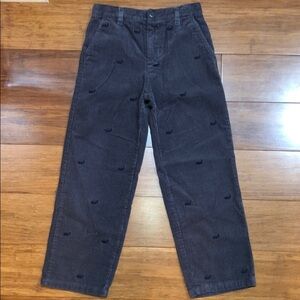 Kitestrings grey corduroy whale embroidered pants
